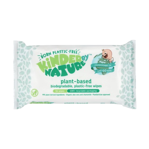 Kinder by Nature 100% Biodegradable Plant-Based Baby Wipes - 672 Count (12 packs of 56 wipes)