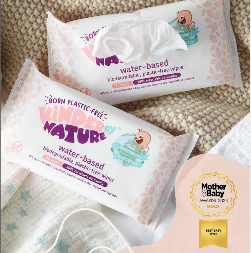 Kinder by Nature 100% Biodegradable Water-Based Baby Wipes - 672 Count (12 packs of 56 wipes)