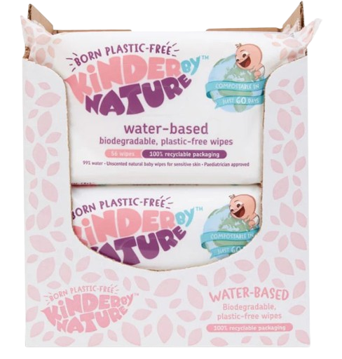 Kinder by Nature 100% Biodegradable Water-Based Baby Wipes - 672 Count (12 packs of 56 wipes)